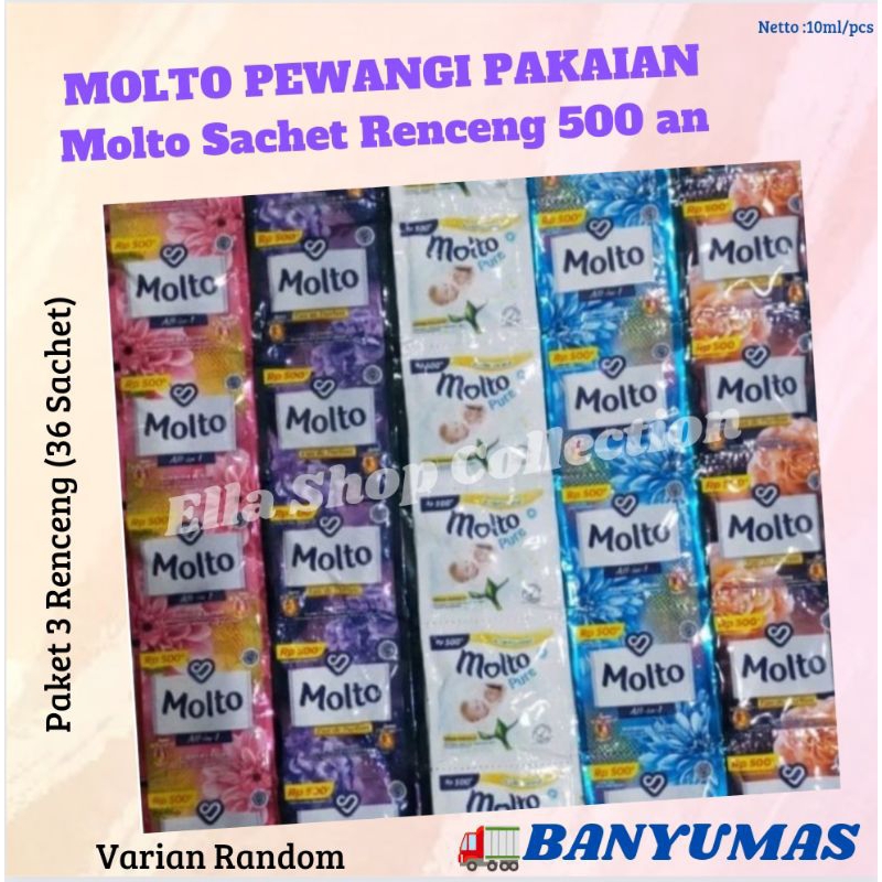 ELS_MOLTO PEWANGI PAKAIAN 36 SACHET (3 RENCENG)/MOLTO SACHET/MOLTO PEWANGI/