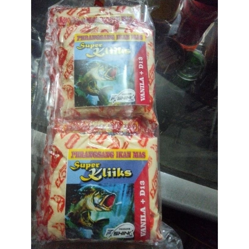 umpan perangsang ikan mas super kliks vanila+d13/pack