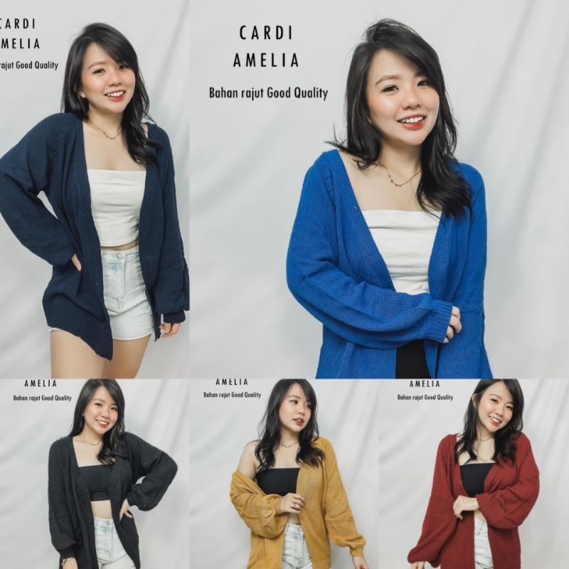 Cardigan Amelia Rajut Halus BL