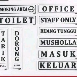 

sign tanda akrilik tarik dorong mushola keluar masuk 5x20cm