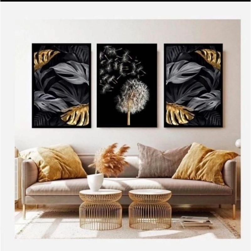 lukisan kanvas/lukisan minimalis/lukisan daun 006