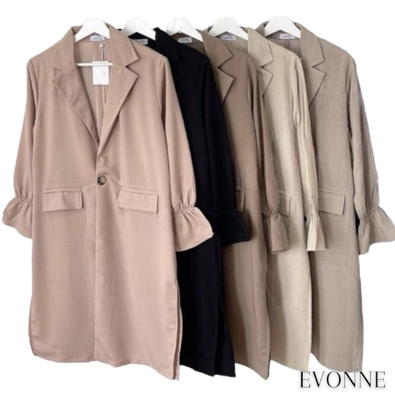 EVONNE Zora Long Blazer Wanita Lengan Panjang Outer Blazer Kantor Premium Oversize E-274