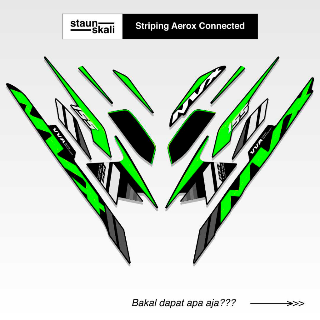 Striping Aerox New Connected 155 Variasi (4) NVX Api Medusa Hotwheel Cyber City Jepang Thailand Viet