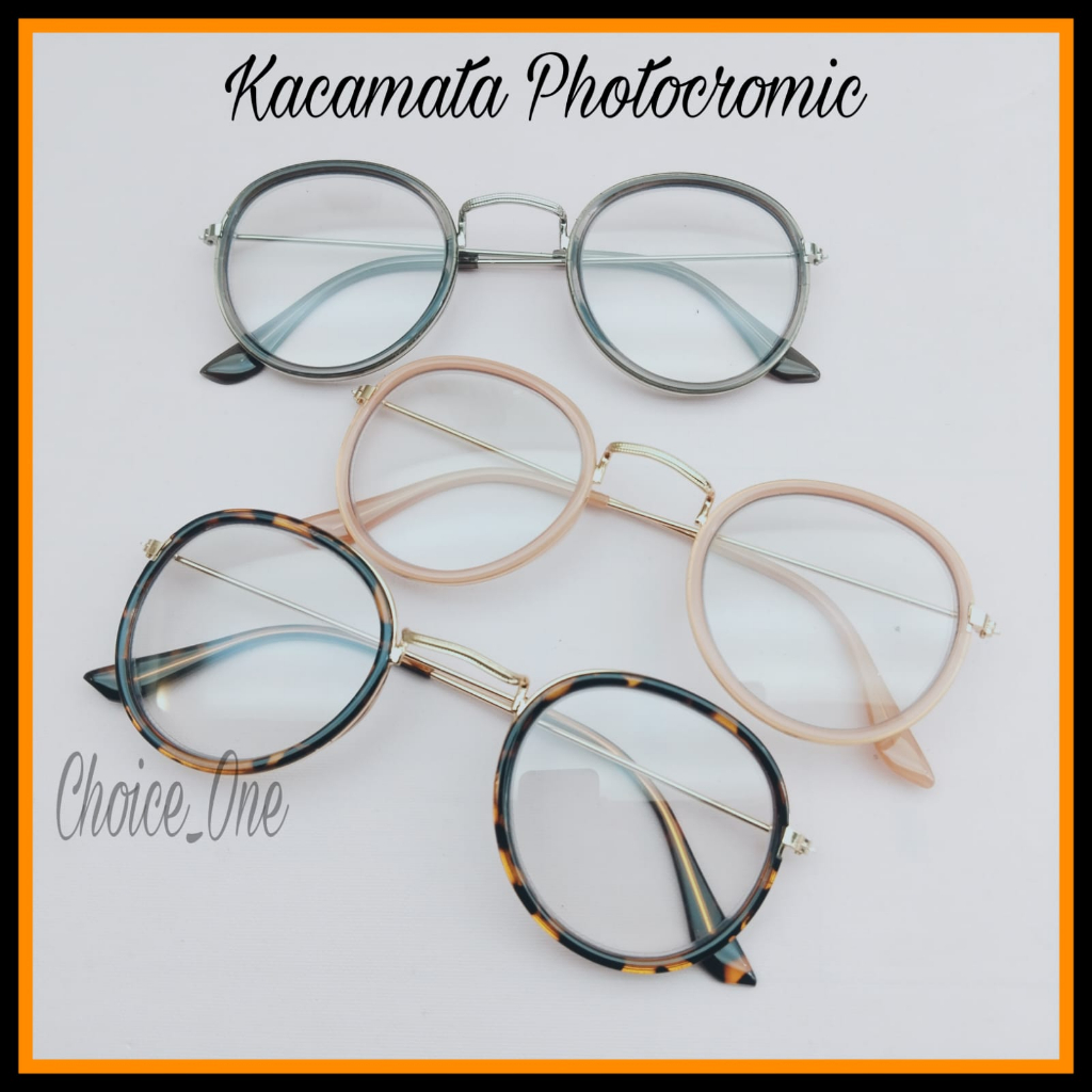 Kacamata Frame/Kacamata Wanita dan Pria Gaya Retro Round Eyeglasses Metal Frame