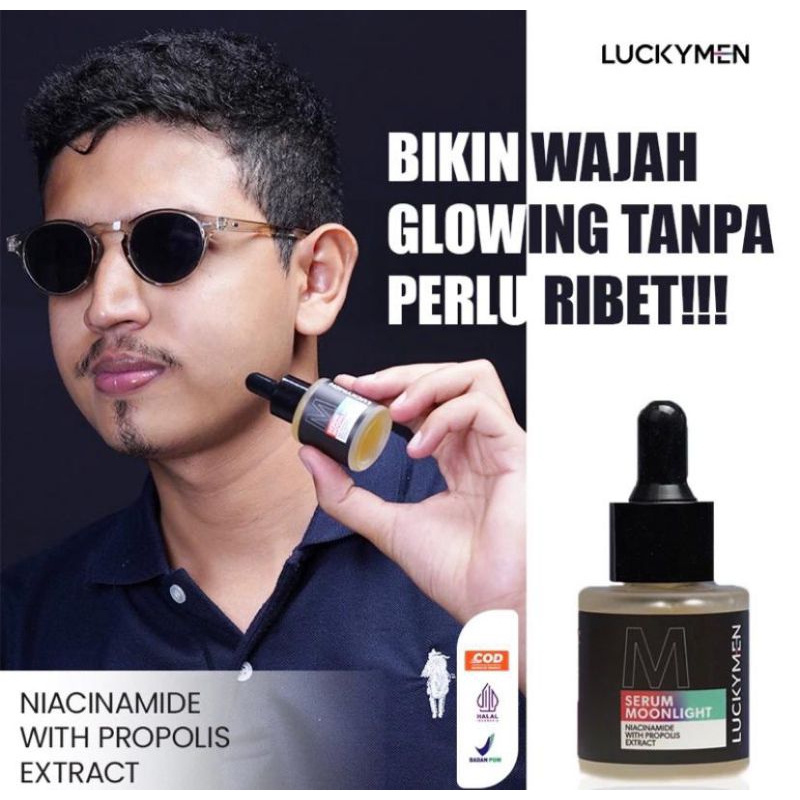 ( BELI 1 DAPAT 2 SERUM ) Luckymen Serum Khusus Cowo Serum Pembersih Wajah Pria Luckymen Moonlight se
