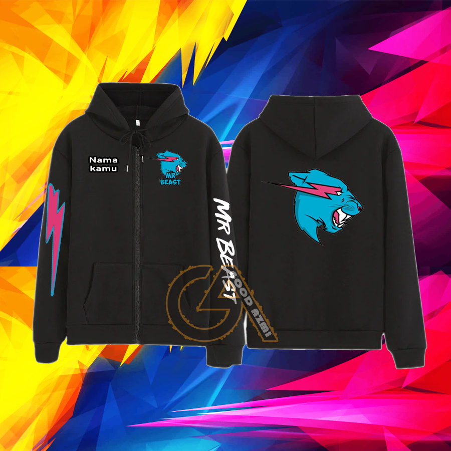 Hoodie Zipper anak Mr beast youtuber - jaket resleting Mr beast