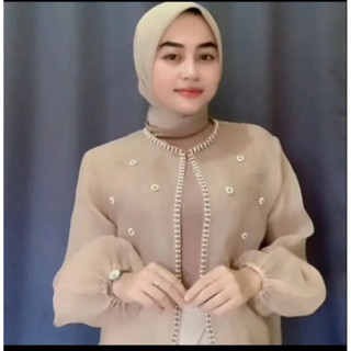 Crop Top Full Payet Bahan Organza Outer Kondangan Kekinian Terbaru