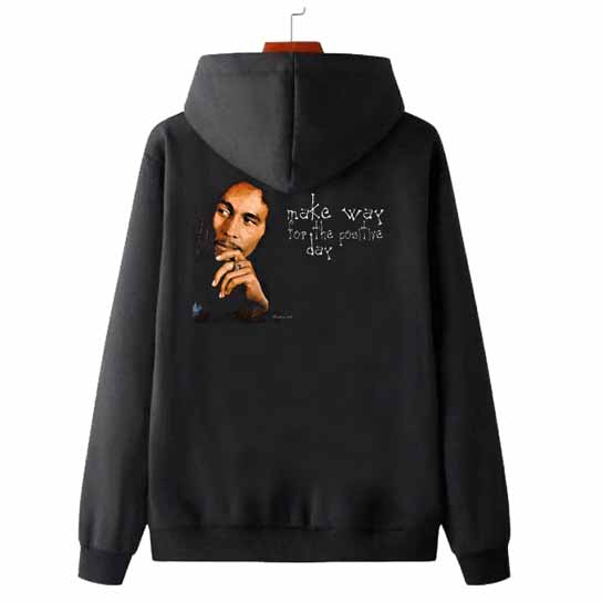 Jaket Hoodie Bob Marley Make Way For The Positive Day Bahan Cotton Fleece [Hoodie Jumper & Ritsletin
