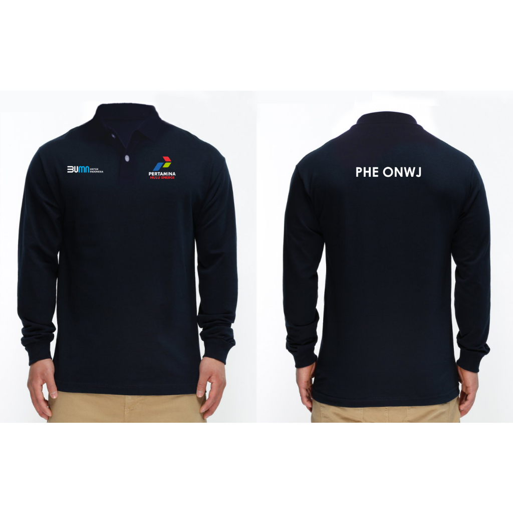T-SHIRT KAOS LENGAN PANJANG BERKERAH PERTAMINA HULU ENERGY PHE ONWJ