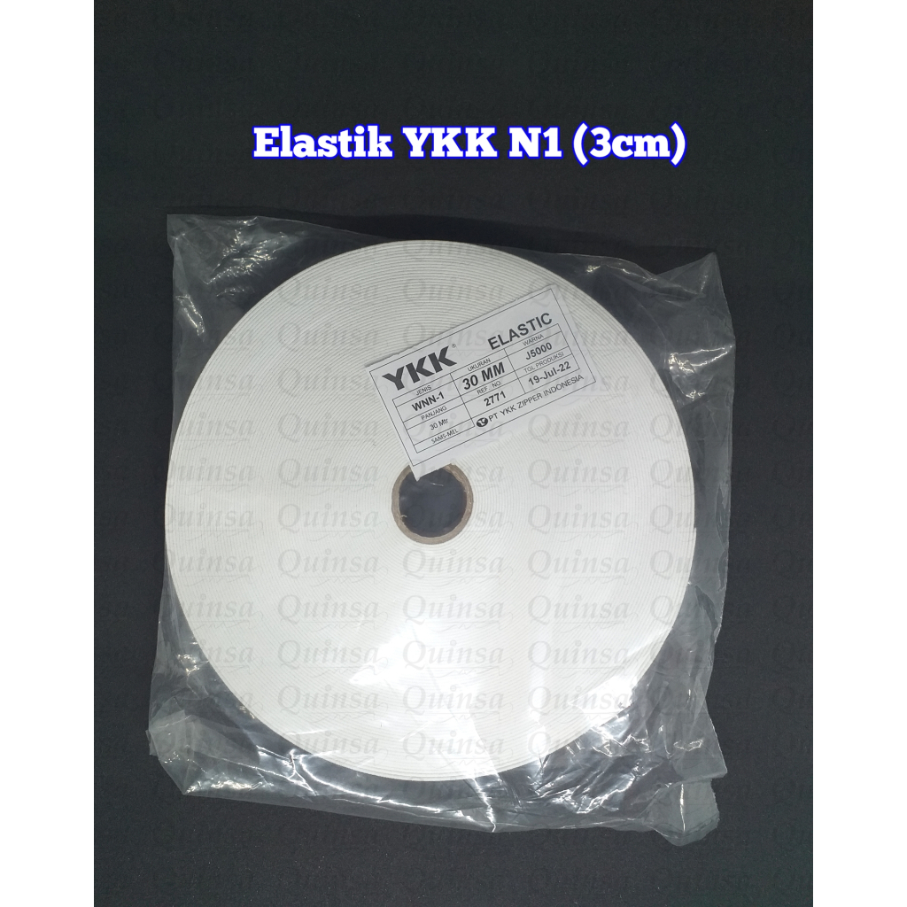 Per Rol Karet Elastik YKK WNN-1 3cm Putih / Karet Kolor Elastis YKK