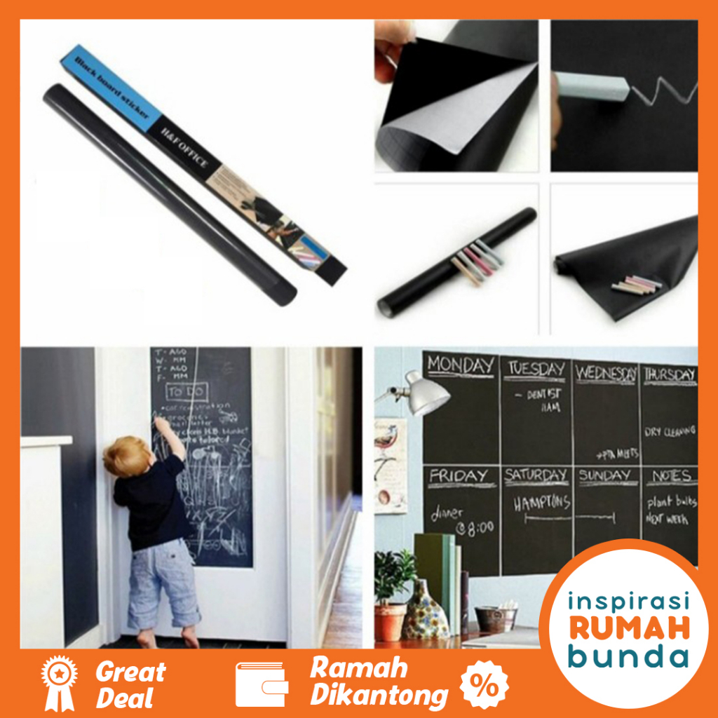 

Sticker Papan Tulis Hitam / Wallsticker Blackboard
