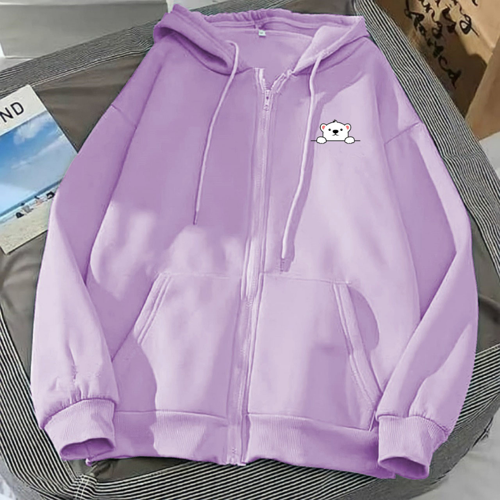 jaket wanita mini polar hoodie zipper sleting deapan wanita pria size L XL XXL 3XL Bigsize hoodie wa