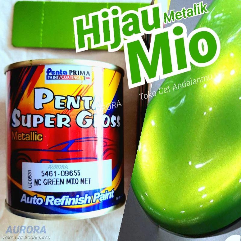 Cat Penta Super Gloss NC Green Mio Met Hijau Mio Metalik 200ml 200cc seperempat   | sepeda motor mob