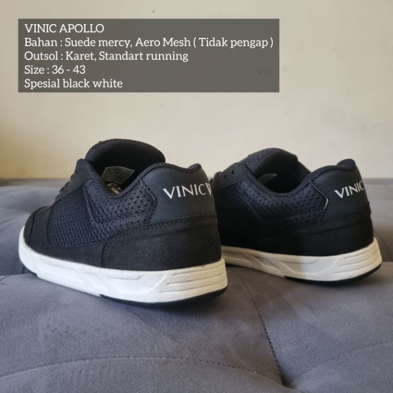 Sepatu Casual Pria Santai Vinic Apollos Black White