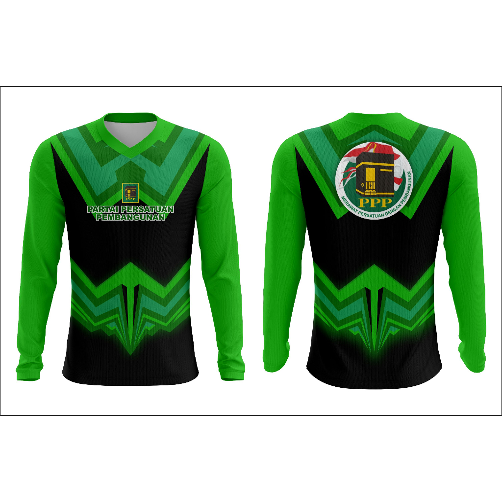 Kaos Baju PARTAI PPP PEMILU 2024 Lengan Panjang Pendek Fullprinting Sublime Custom 07