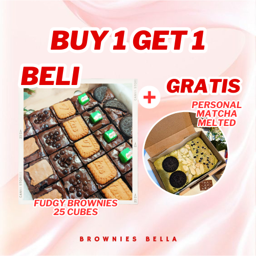 

(BUY 1 GET 1) Beli Brownies Fudgy Cokelat isi 25 cubes Gratis Brownies Matcha Melted