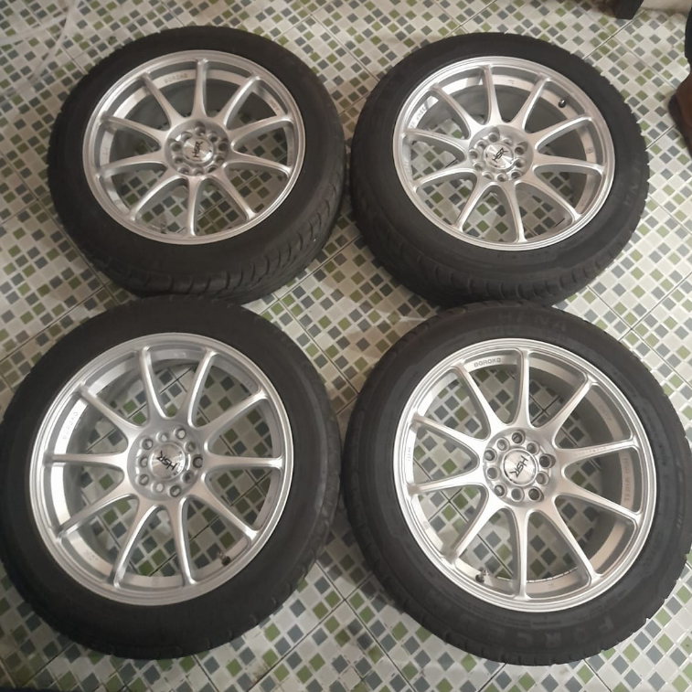 Velg Mobil Bekas Ring 18 Lebar 8 Lobang Baut 5 Hsr Indy, Ban 225 50 R18 Forceum 2023