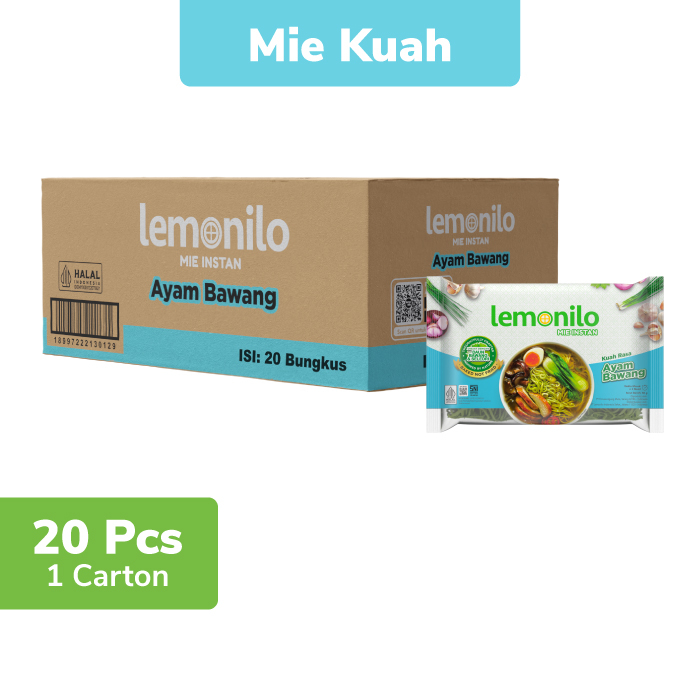 

20 Pcs Lemonilo Mie Instan Kuah Ayam Bawang 60g