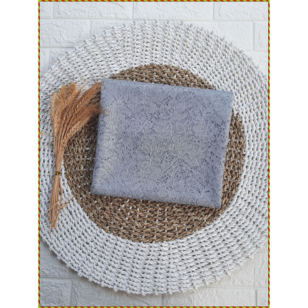 Kain Soft Brokat Lace Renda Lembut Super Premium Motif Corneli Bahan Kebaya Seragam Bridesmaid Meter