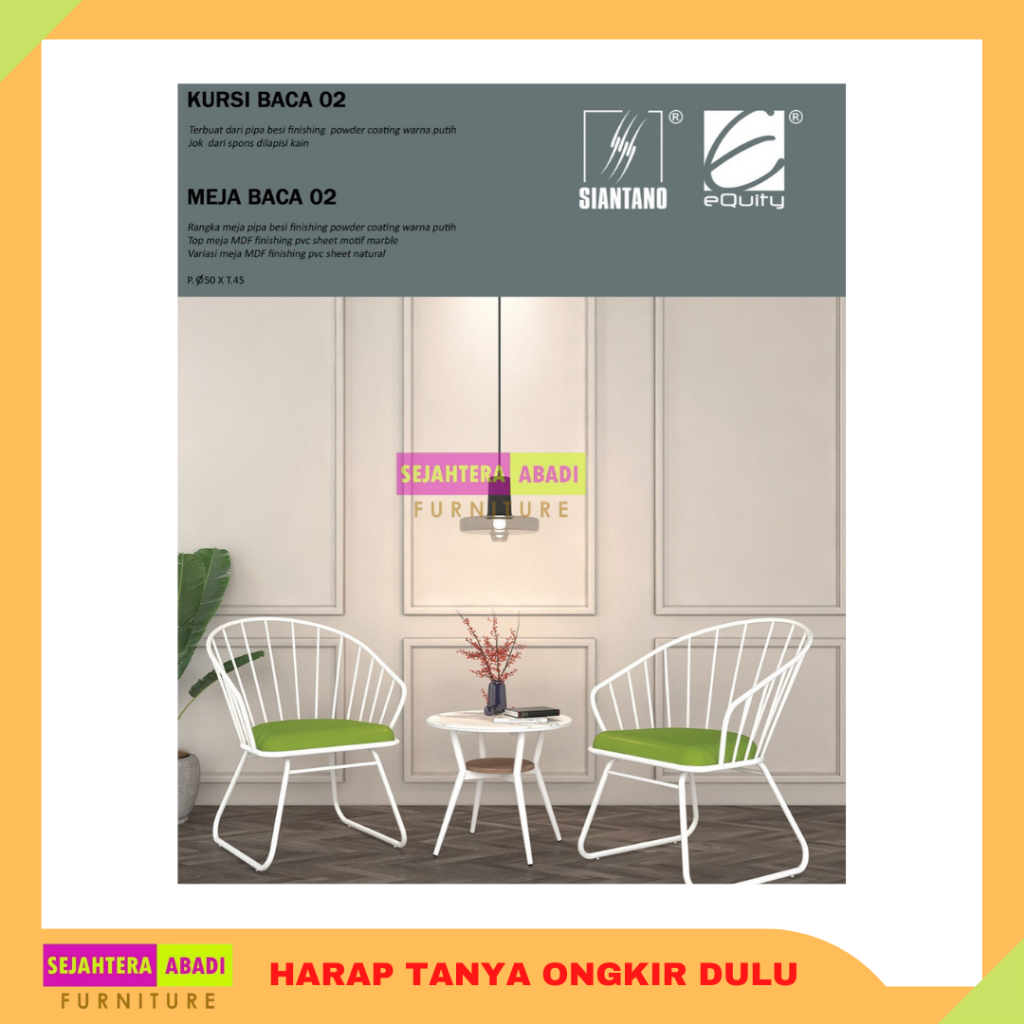 meja kursi baca 02, kursi teras, kursi santai, meja kursi outdoor, kursi besi, kursi cafe minimalis 