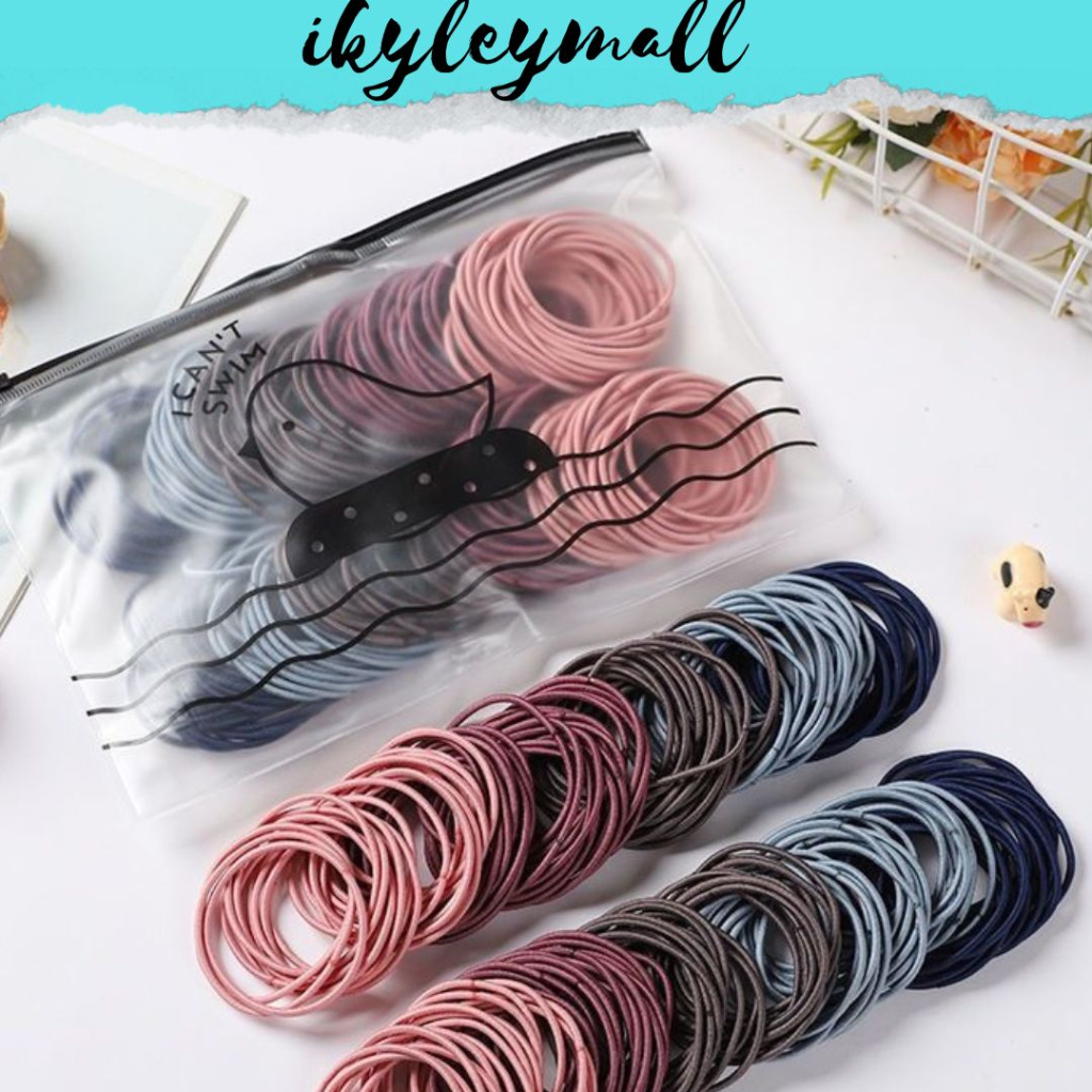 PROMO SPESIAL|IKAT RAMBUT KOREA ISI 100|KARET IKAT RAMBUT KOREA ISI 100 PCS / IKAT RAMBUT ANAK / KUN