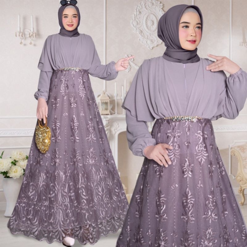 Gamis muslim elegan kondangan 2023 | Busana Muslim Gamis Murah Gaun Pesta Muslimah Model gamis terba