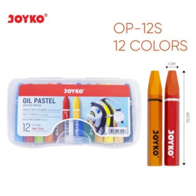 

Crayon Joyko OP 12S / Oil Pastels Joyko 12 warna
