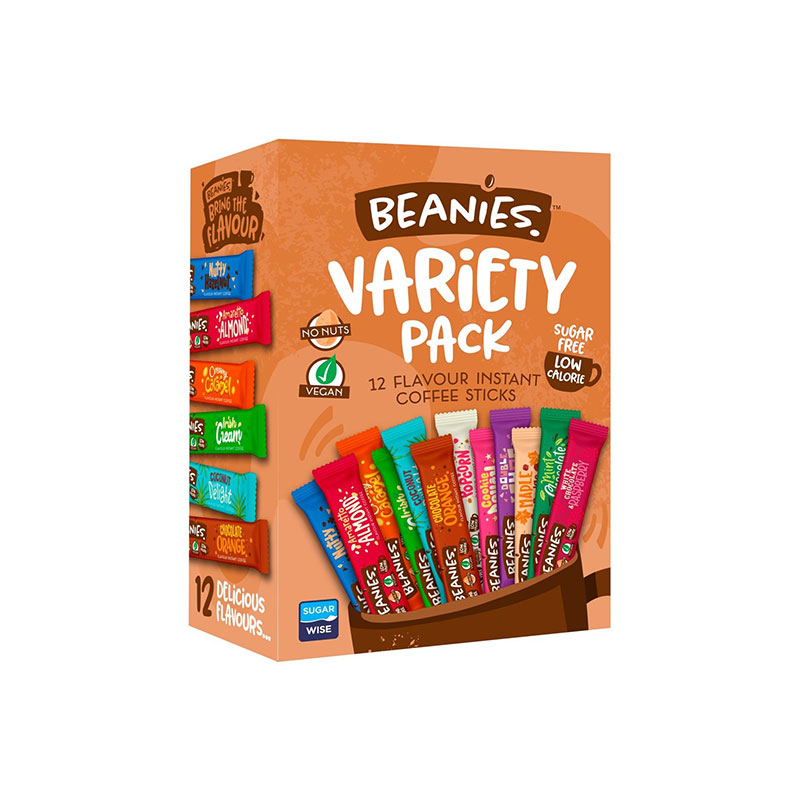 

BEANIES 12 FAVORS VARIETY PACK FLAVOR INSTANT COFFEE STICK 12s x 24g