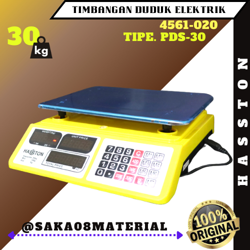 JUAL TIMBANGAN DUDUK ELEKTRIK 30 KG TIPE PDS-30 HASSTON 4561-020 ORIGINAL TERBARU / TIMBANGAN BUAH /