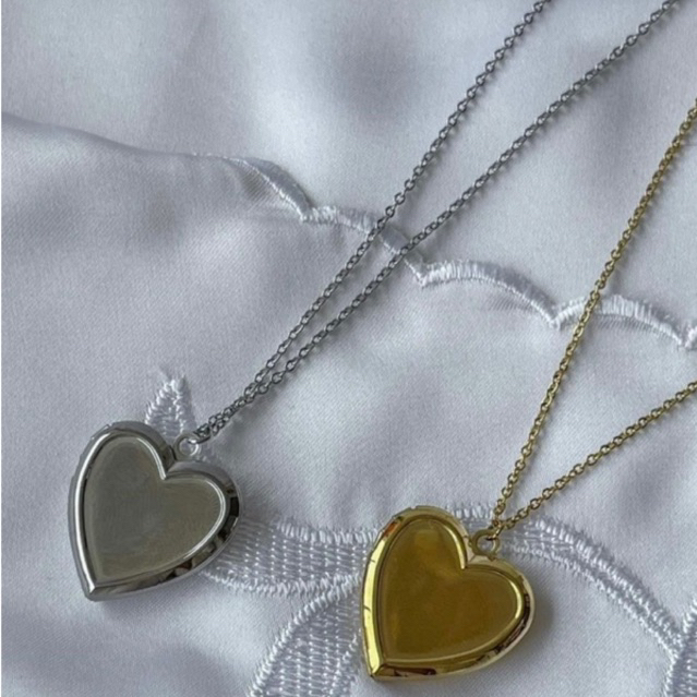 Satica - Kalung titanium love anti karat buka tutup custom foto & tulisan