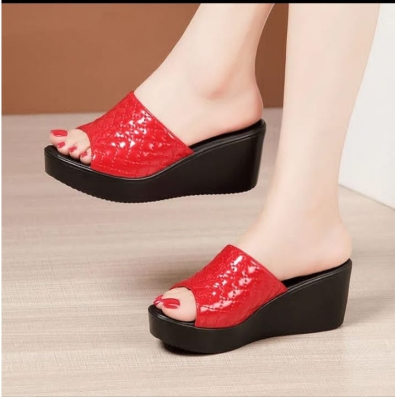 sepatu sandal wedges wanita Korea (ksr-01)
