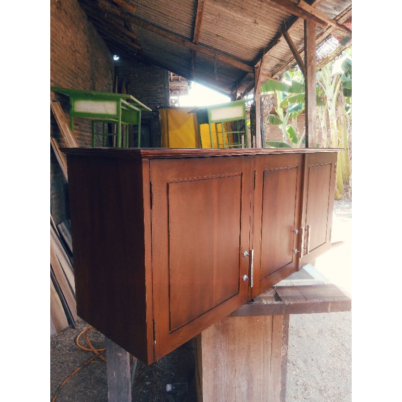 kitchen set minimalis kayu jati pintu tiga.. rak gantung minimalis kayu jati pintu tiga, kitchen set