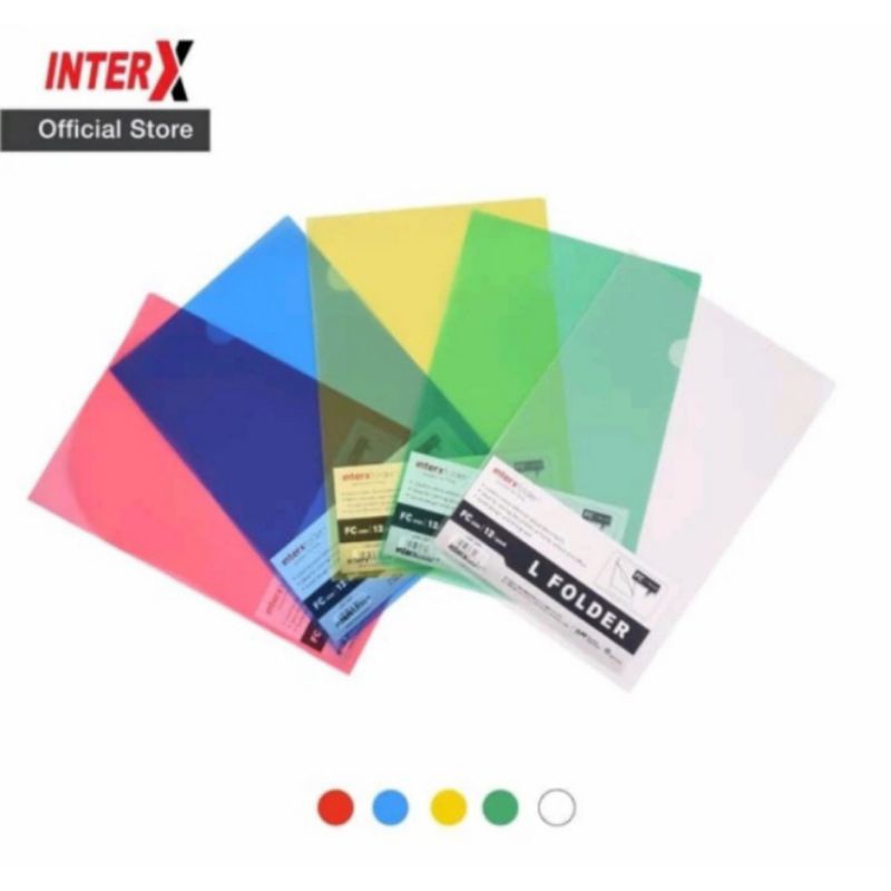 

InterX Map L Tebal folio F4 12pcs map plastik, Clear Sleeves-Merah