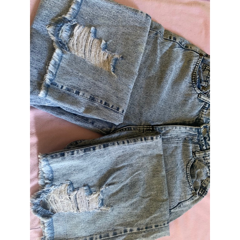 jeans rawis sobek bawah wanita