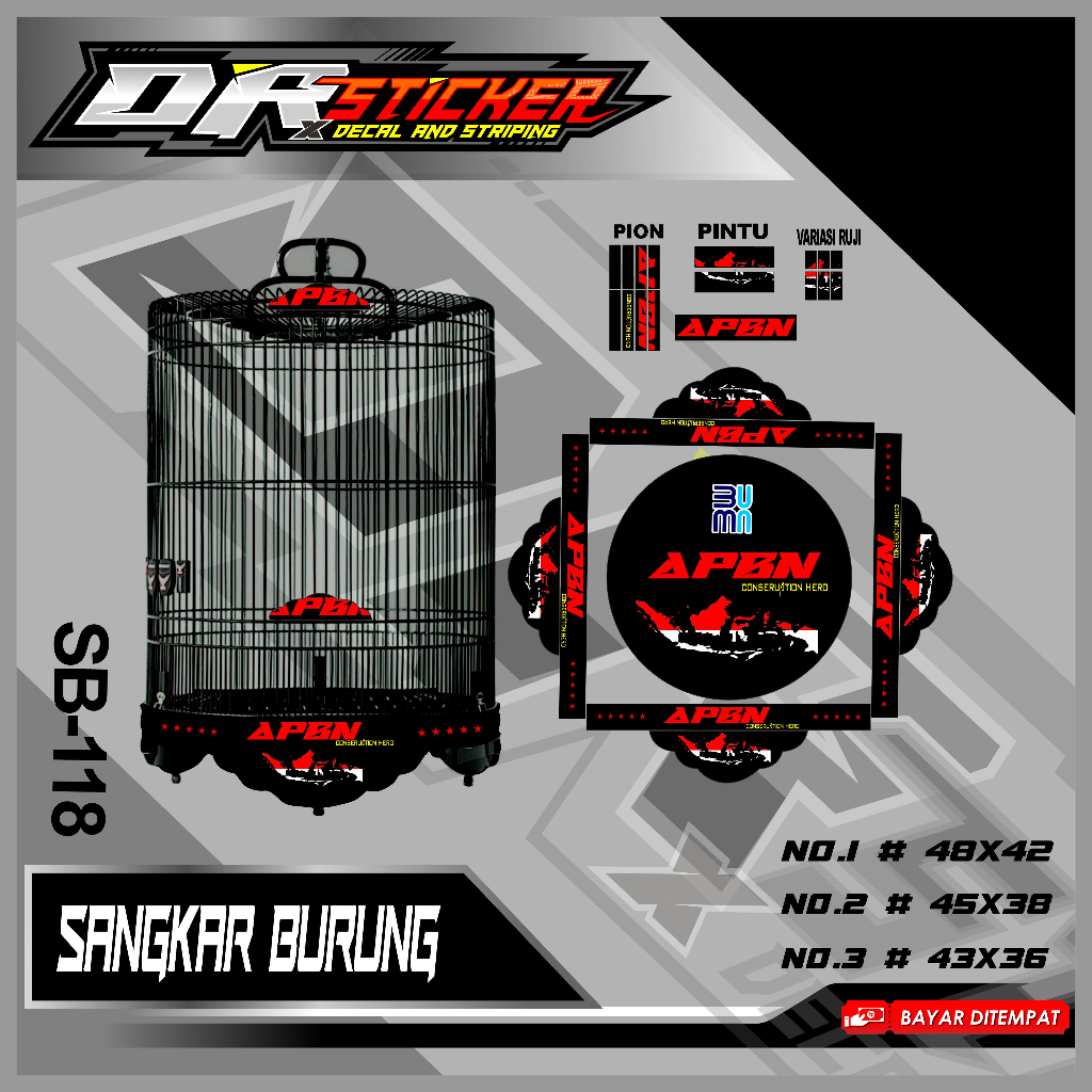 (Bisa COD) STIKER SANGKAR MURAI BATU - Stiker Dekal Kandang Tebok Murai APBN