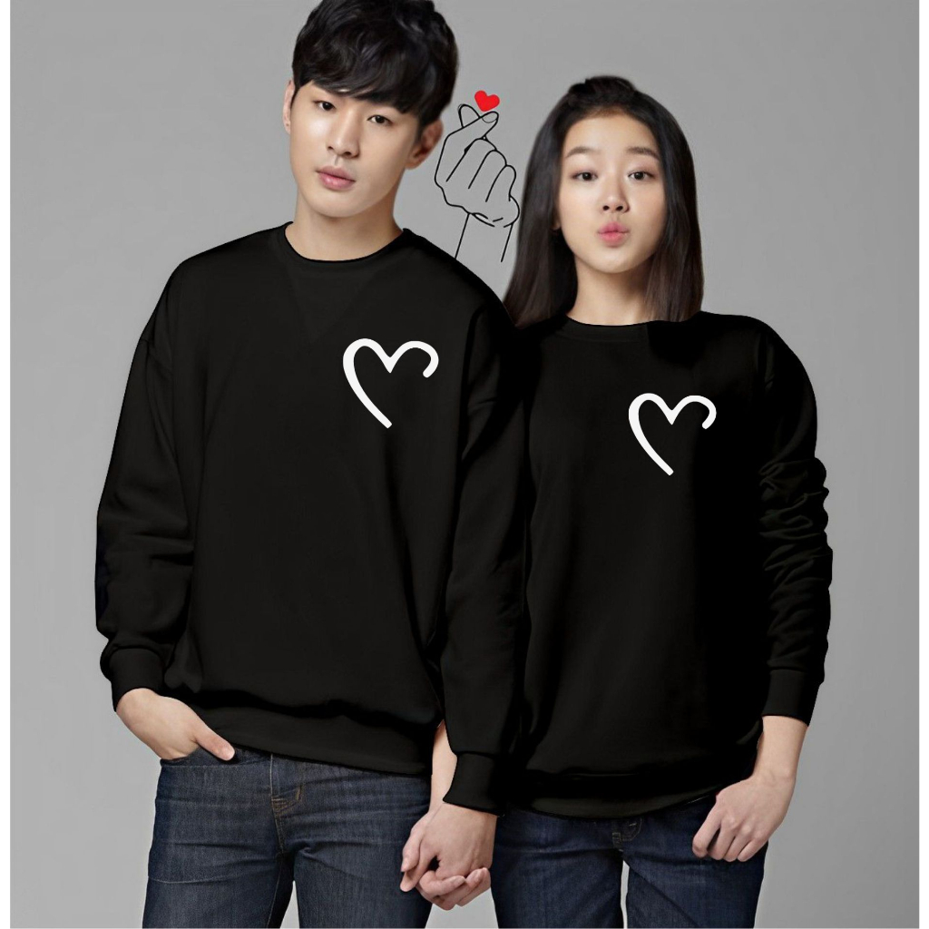 Baju Kaos Couple Pasangan Pacar Logo Love Trendy Pria Wanita Dewasa Lengan Panjang Kapelan Terbaru V