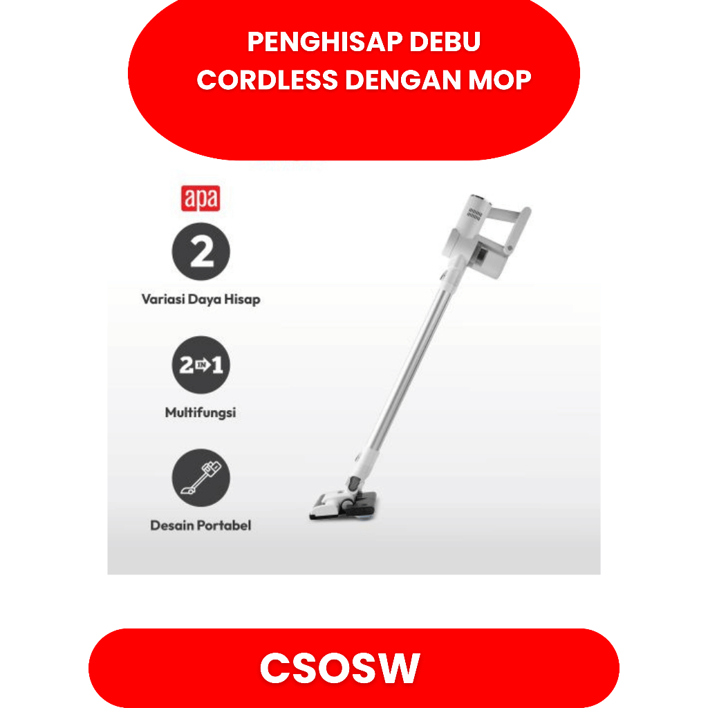 Penghisap Debu Cordless Dengan Mop Cordless Stick Vacuum Cleaner with MOP