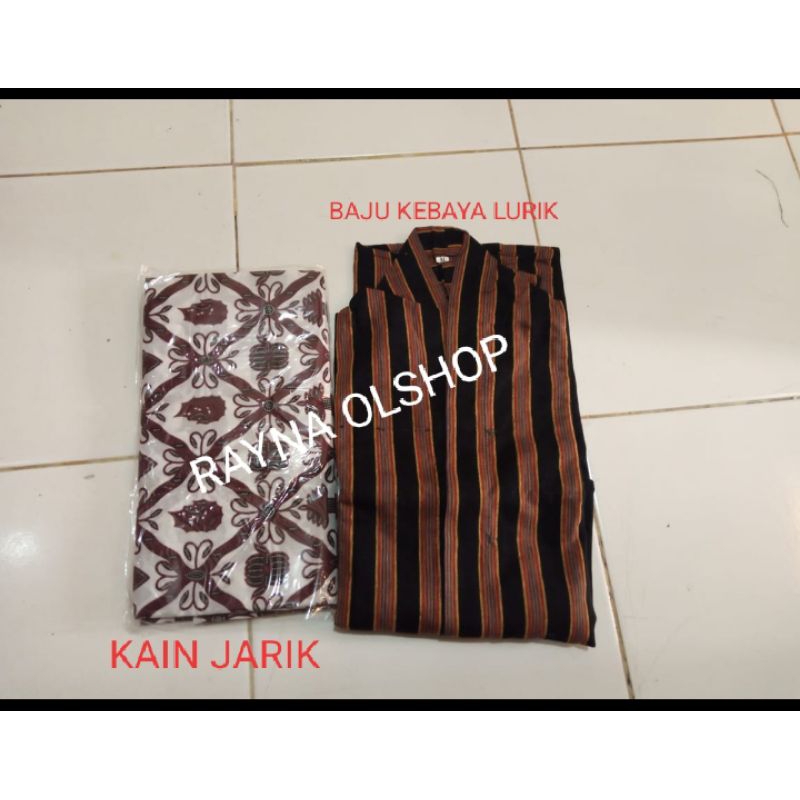 1 SET SETELAN LENGKAP KEBAYA LURIK KUTUBARU (KEBAYA + KAIN BATIK JARIK) PAKAIAN WANITA PEREMPUAN KEB