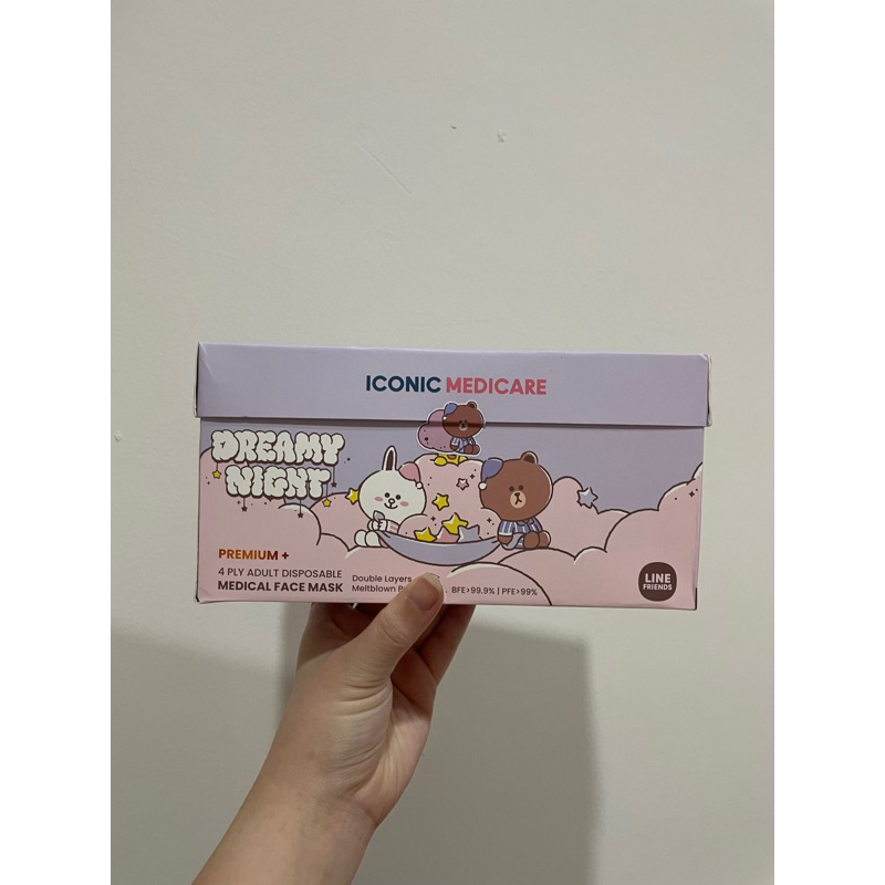 [READY STOCK] ICONIC MEDICARE MASK 4 PLY LINE FRIENDS AND QUBY