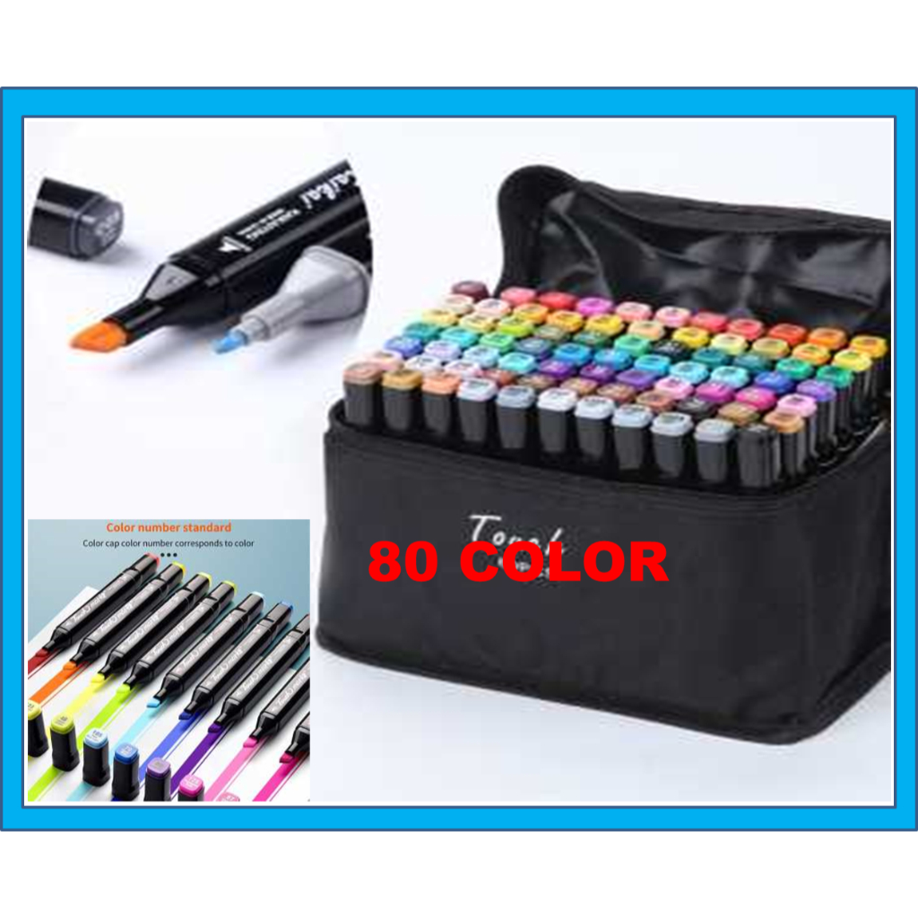 

TERLARIS! Spidol Dual Side Fine Art Brush Pen Art Marker Set 80 Color Spidol Umum General Marker Set Animation Markers Pena Berujung Ganda RD Toddi Spidol - HL270