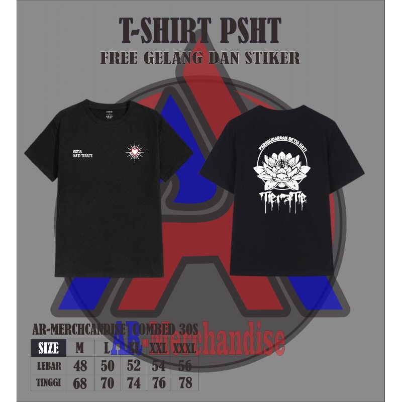 (COD)T-SHIRT / KAOS PSHT II BUNGA TERATE FREE GELANG DAN STIKER
