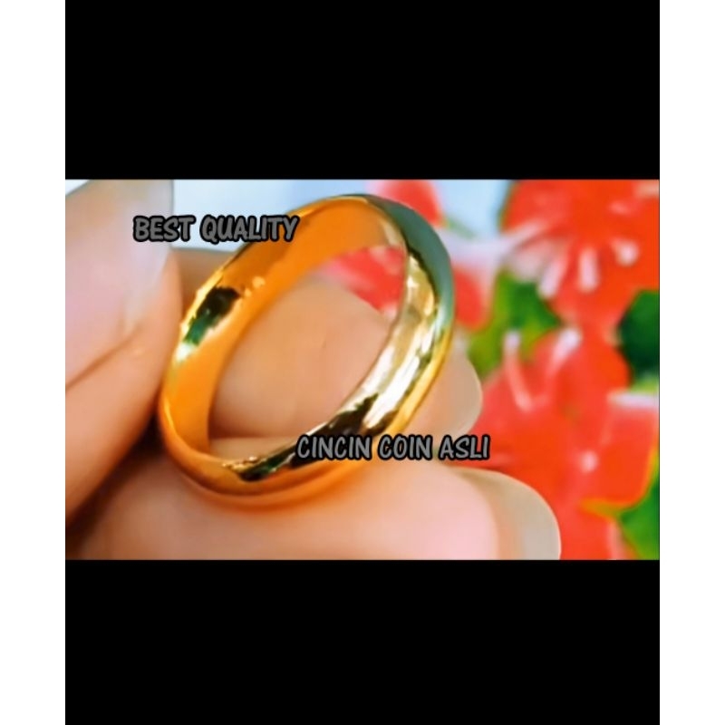 BEST QUALITY cincin kawin logam asli lapis emas 24k