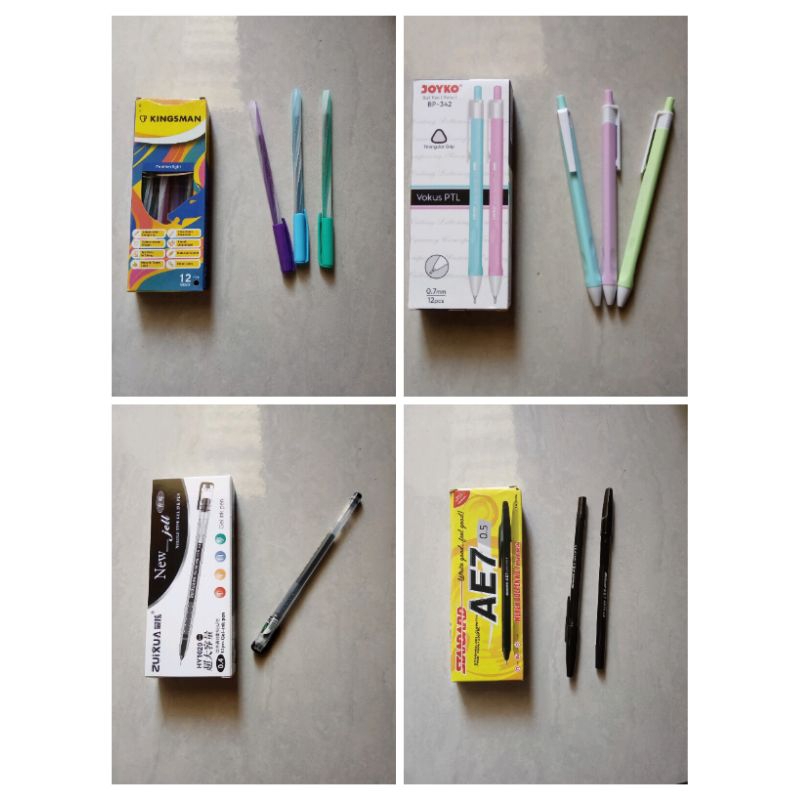 

12 Pcs Bolpen 1 Box Bolpoin Boks Isi 12 Pulpen Hitam