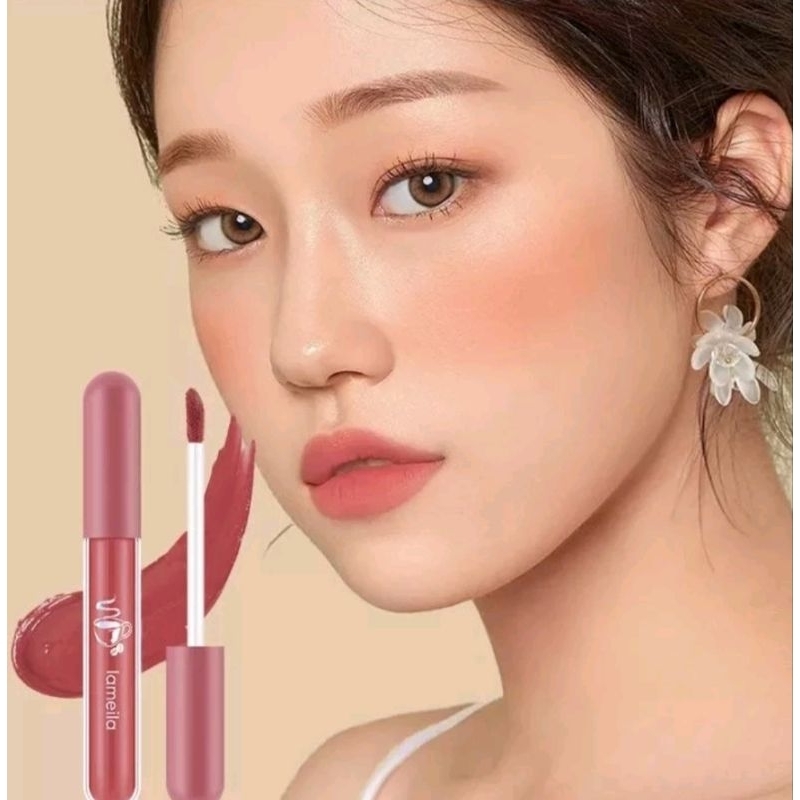 LAMEILA  1041 NUDE EDITION LIQUID LIPSTIK MATTE SILKY GLASS LIP GLAZE LIPSTIK KOREAN