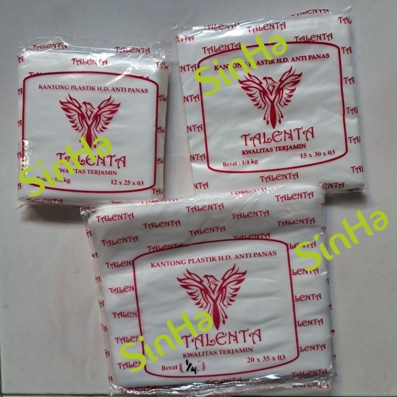 Kantong Plastik HD anti panas 12x25 15x30 20x35 - 100pack TALENTA