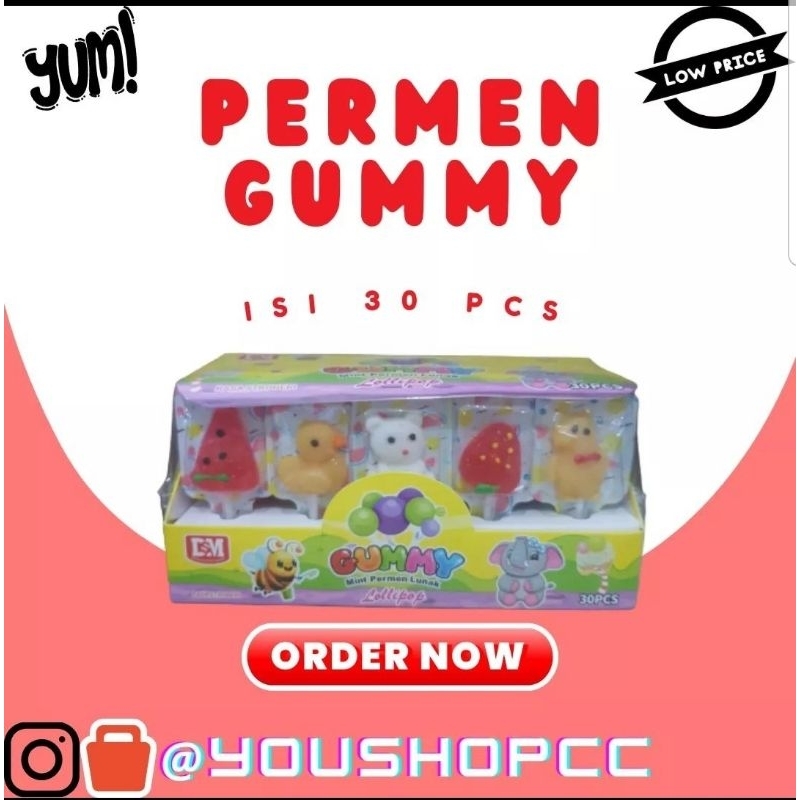 

LOLLIPOP GUMMY MINT PERMEN LUNAK ANEKA RASA BUAH BOX ISI 30
