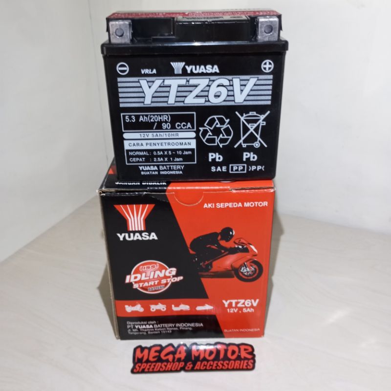 Accu Aki Yuasa YTZ6V 12,5Ah Satria Fu, Vario125/150, Adv, NewN max dll