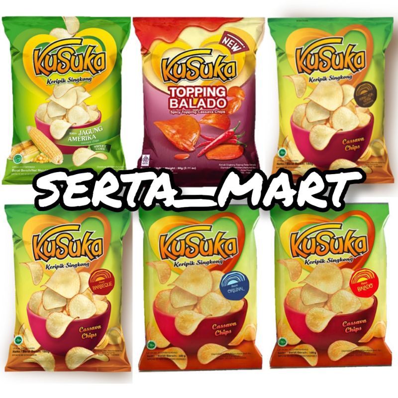 

Kusuka Keripik Singkong 180gr - Kripik Singkong Jagung Amerika 100gr / Balado / Original