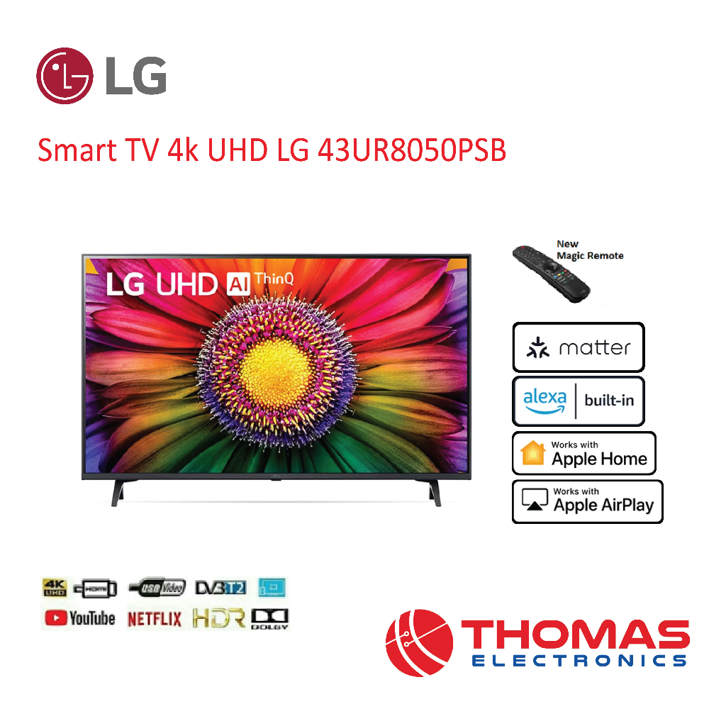 Smart Led TV LG 43 Inch 43UR8050PSB 43 UR 8050 PSB 4K UHD Garansi Resmi