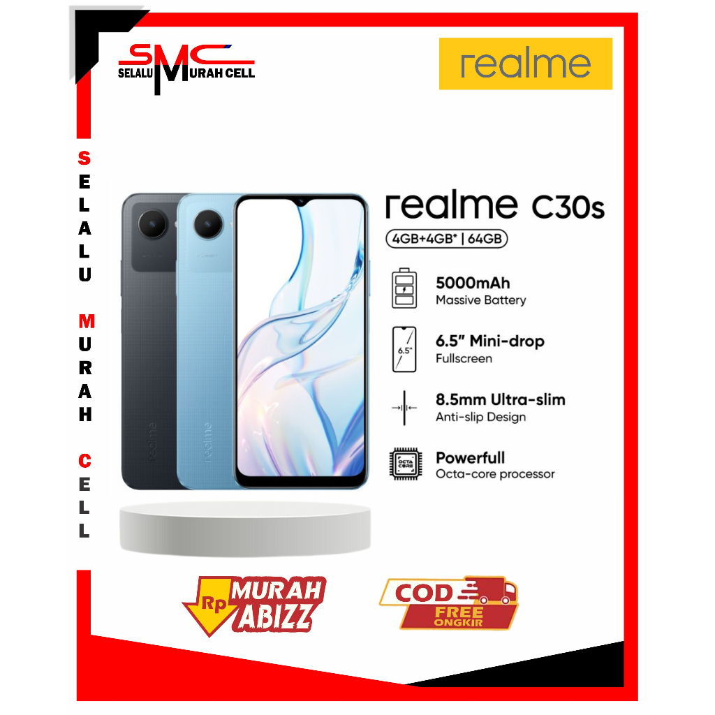 Realme C30s 4/64 GB 3/32GB | 4GB / 64GB | 3GB / 32GB | Smartphone Android - Garansi Resmi